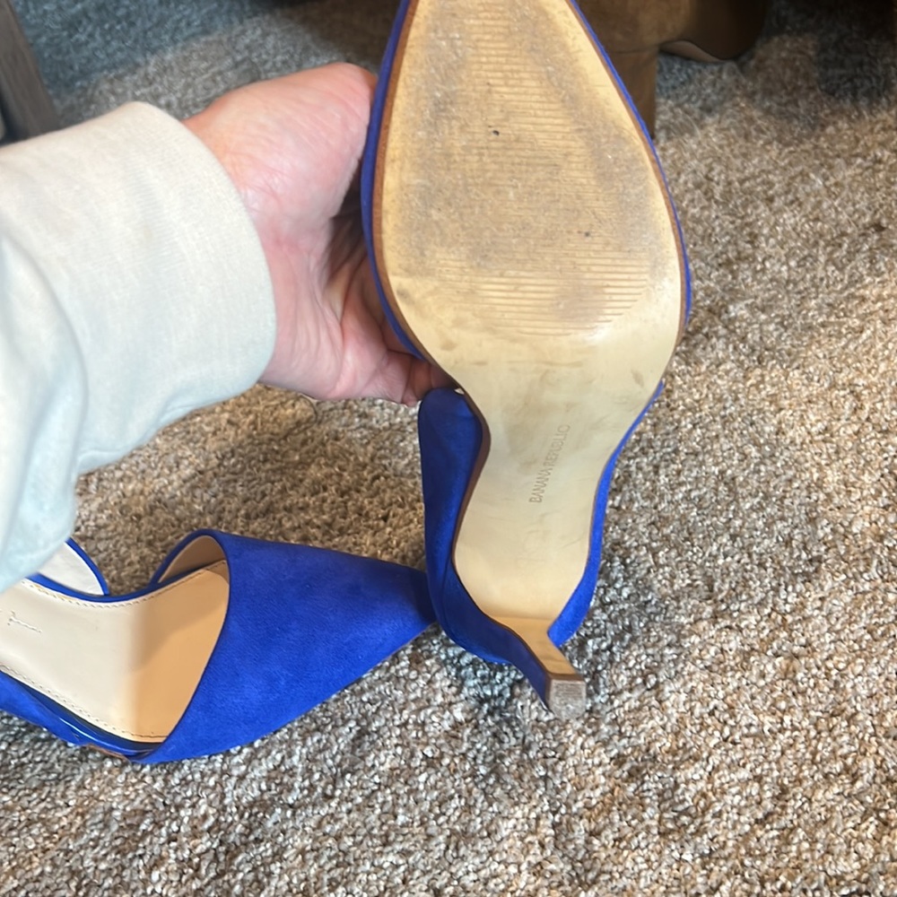 Vibrant blue suede heels - Picture 3 of 3